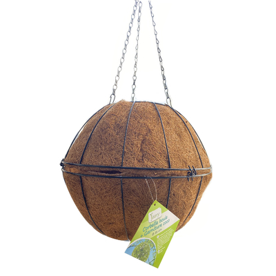 Des paniers suspendus pour le jardin, des fleurs rondes de noix de coco, des pots de coco, des paniers suspendus pour la décoration