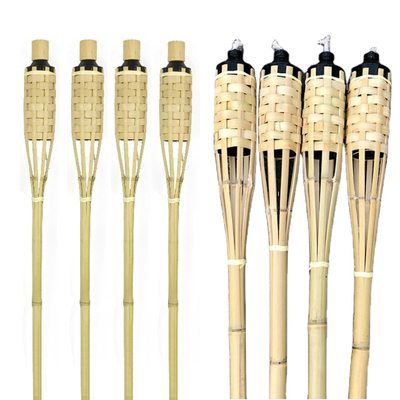 partie en bambou de Tiki Torches For Garden Lighting Luau de torche faite main en bambou naturelle de 180cm