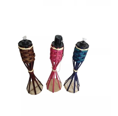 Décoration extérieure épousant des torches en bambou de 150cm avec des bidons d'huile en métal de couvertures
