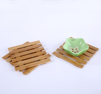 Soucoupe en bois en bambou naturelle légère Mat For Succulent Plant Pots confortable en usine