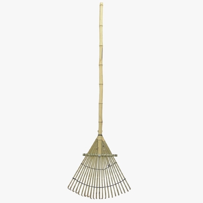 Râteau en bambou fait main 1.40m 12 dents pour le balayage sec et le jardin de feuilles nettoyant les râteaux de jardin naturels