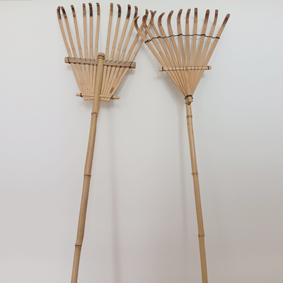 Herse inoxydable faite main de 11 de la dent 145cm de râteau en bambou râteaux de jardin