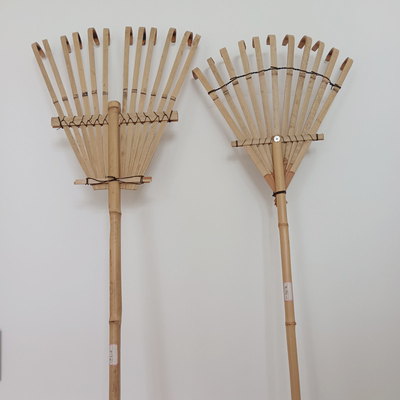 Herse inoxydable faite main de 11 de la dent 145cm de râteau en bambou râteaux de jardin