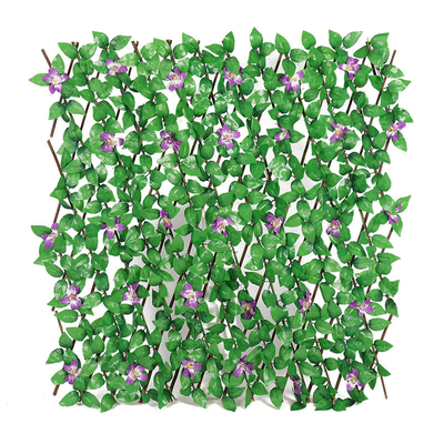 Plante verte en plastique décorative Mat Panel Artificial Leaves Fence pour extérieur