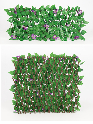 Plante verte en plastique décorative Mat Panel Artificial Leaves Fence pour extérieur