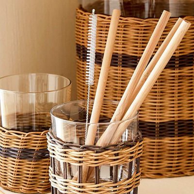 Pailles à boire réutilisables Juice Usage de pailles en bambou jetables écologiques