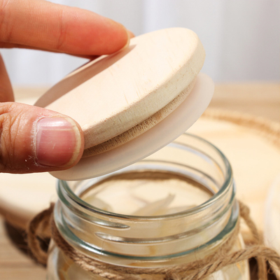 Le stockage de cuisine cogne le couvercle en bambou de pot de place ronde avec du silicium Ring Airtight