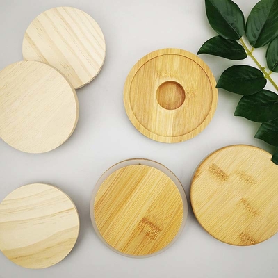 Le stockage de cuisine cogne le couvercle en bambou de pot de place ronde avec du silicium Ring Airtight