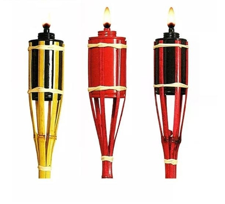 Boîte métallique en bambou extérieure d'huile de Tiki Torch With Refillable Replacement de jardin de yard