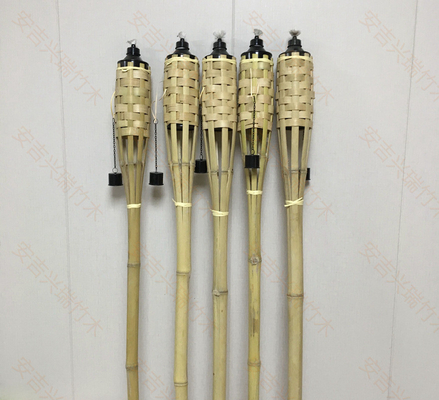 partie en bambou de Tiki Torches For Garden Lighting Luau de torche faite main en bambou naturelle de 180cm