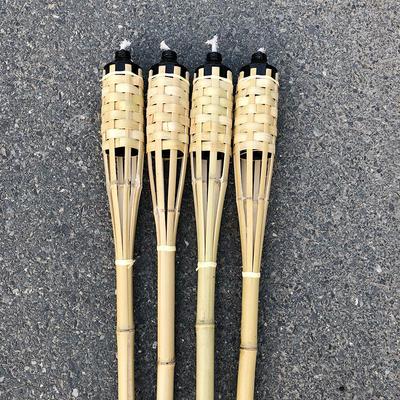 partie en bambou de Tiki Torches For Garden Lighting Luau de torche en bambou naturelle de 180cm