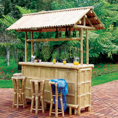 Tabouret en bambou de Tiki Bar 2 de divertissement de plage 4 en bambou imperméables avec l'appui arrière