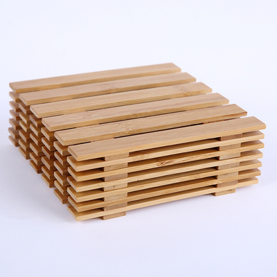 Soucoupe en bois en bambou naturelle légère Mat For Succulent Plant Pots confortable en usine