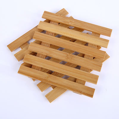 Soucoupe en bois en bambou naturelle légère Mat For Succulent Plant Pots confortable en usine