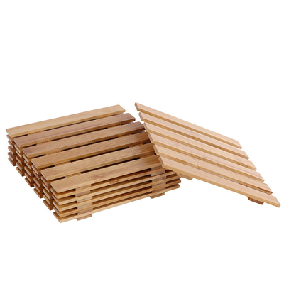 Soucoupe en bois en bambou naturelle légère Mat For Succulent Plant Pots confortable en usine