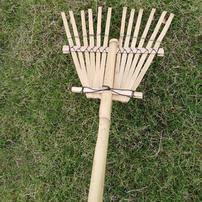 Herse écologique faite main de 9 de la dent 120cm de râteau en bambou râteaux de jardin