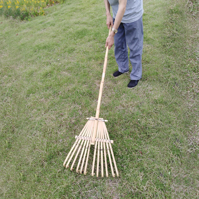 Herse écologique faite main de 9 de la dent 120cm de râteau en bambou râteaux de jardin