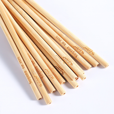 Pailles en bambou jetables naturelles