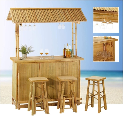 Bar Tiki Patio extérieur, Ensemble en bambou, Bar Tiki Islander