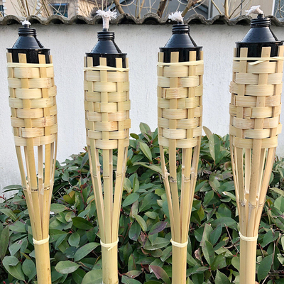 Lampe torche en bambou écologique pour jardin, éclairage extérieur naturel